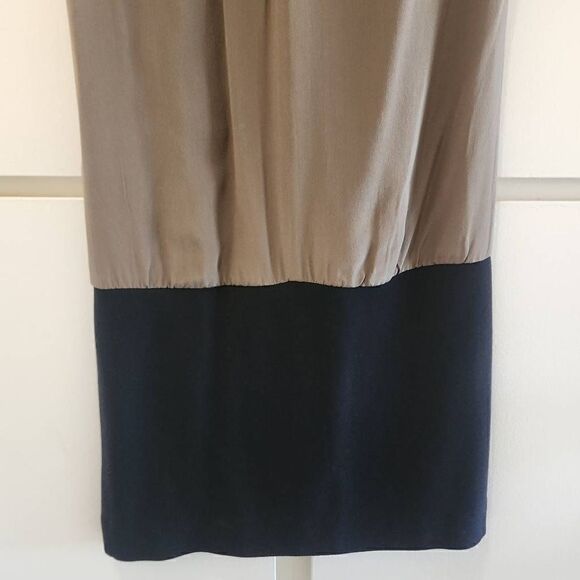 Sandro Paris Olive Silk and Black Rayon Blend Blouson Mini Dress, NWOT, Sz. 1(S) - Picture 6 of 6